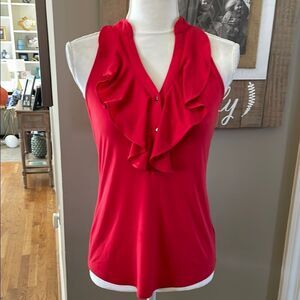Express Red Ruffle Sleeveless Top size xs
